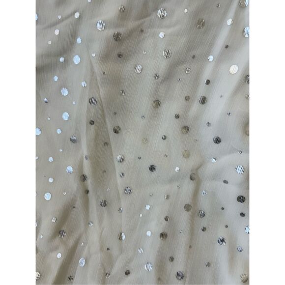 Talbots NWT Smocked Cheerful Dots Top White Silver Polka Dots, Sz XL, MSRP $109 - Picture 10 of 11